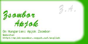 zsombor apjok business card